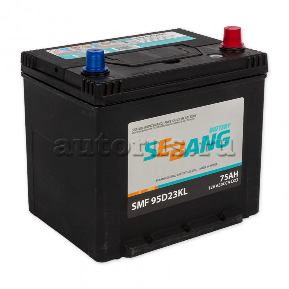 Аккумулятор SMF 75 А/ч обратная R+ EN 650A, 232x175x225