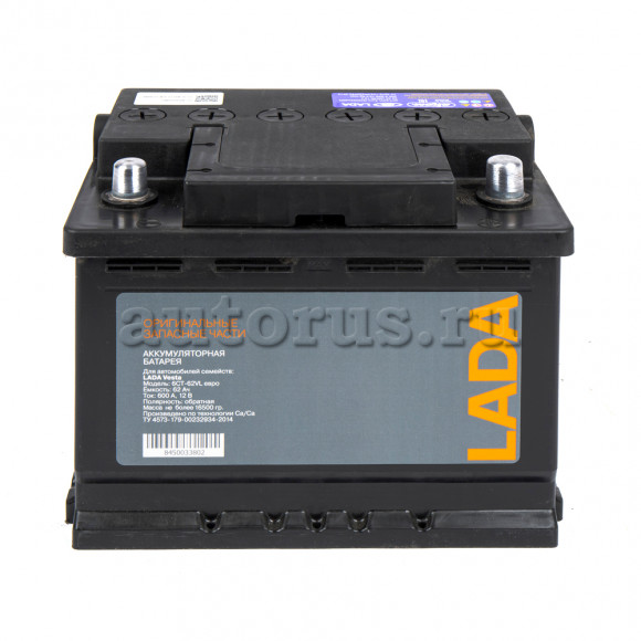 Батарея аккумуляторная 62 Ah 600A Euro LADA Vesta