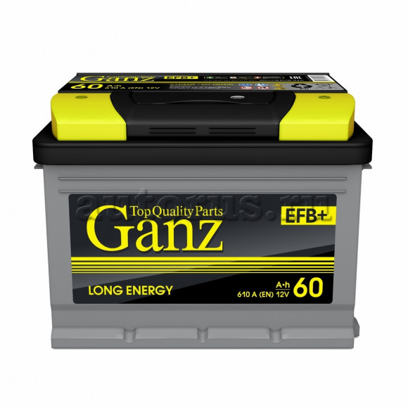 Аккумулятор GANZ EFB 60 А/ч ОБР 242x175x190 EN610 А