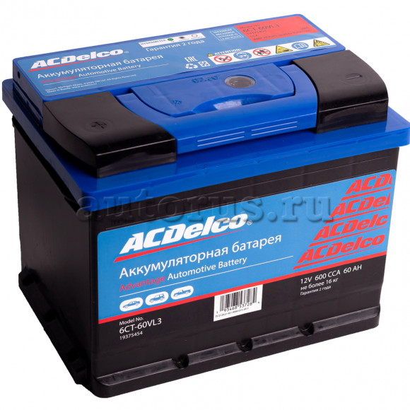 ACDelco GM Silver Аккумулятор (Battery) 6СТ-60-З-L Прямая Полярность ACDelco GM Silver Аккумулятор (Battery) 6СТ-60-З-L Прямая Полярность