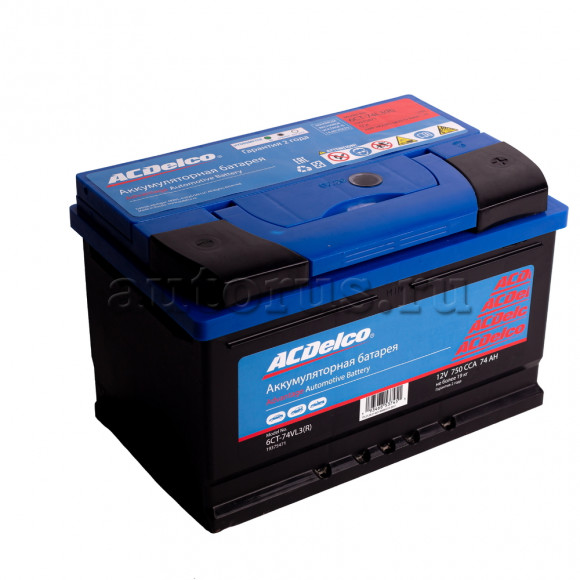 ACDelco GM Silver Аккумулятор (Battery) 74-З-R Обратная Полярность